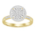 LADIES RING 1/4 CT ROUND/BAGUETTE DIAMOND 10K YELLOW GOLD