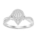 LADIES RING 1/4 CT ROUND/BAGUETTE DIAMOND 10K WHITE GOLD