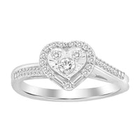 Thumbnail for LADIES RING 1/4 CT ROUND/BAGUETTE DIAMOND 10K WHITE GOLD