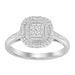 LADIES RING 1/4 CT ROUND/BAGUETTE DIAMOND 10K WHITE GOLD