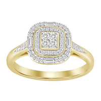 Thumbnail for LADIES RING 1/4 CT ROUND/BAGUETTE DIAMOND 10K YELLOW GOLD