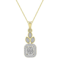 Thumbnail for LADIES PENDANT 1/4  CT ROUND/BAGUETTE  DIAMOND 14K YELLOW GOLD