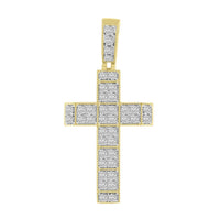 Thumbnail for MEN'S CROSS 1 CT ROUND DIAMOND 10K YELLOW GOLD