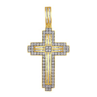 Thumbnail for MEN'S CROSS 1 1/2 CT ROUND DIAMOND 10K YELLOW GOLD