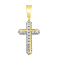 Thumbnail for MEN'S CROSS 3/4 CT ROUND DIAMOND 10K YELLOW GOLD