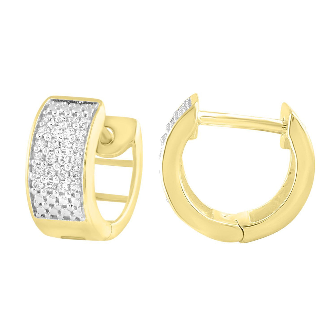 MEN'S HOOPS 1/6 CT ROUND DIAMOND 10KT YELLOW GOLD