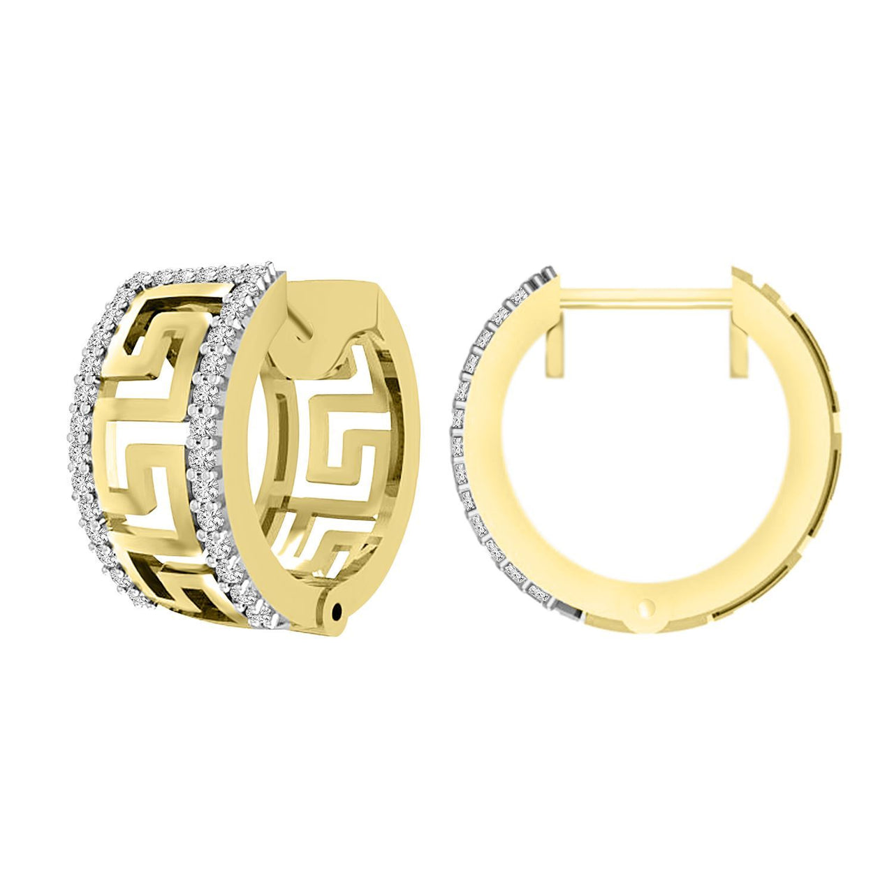 MEN'S HOOPS 1/5 CT ROUND DIAMOND 10KT YELLOW GOLD