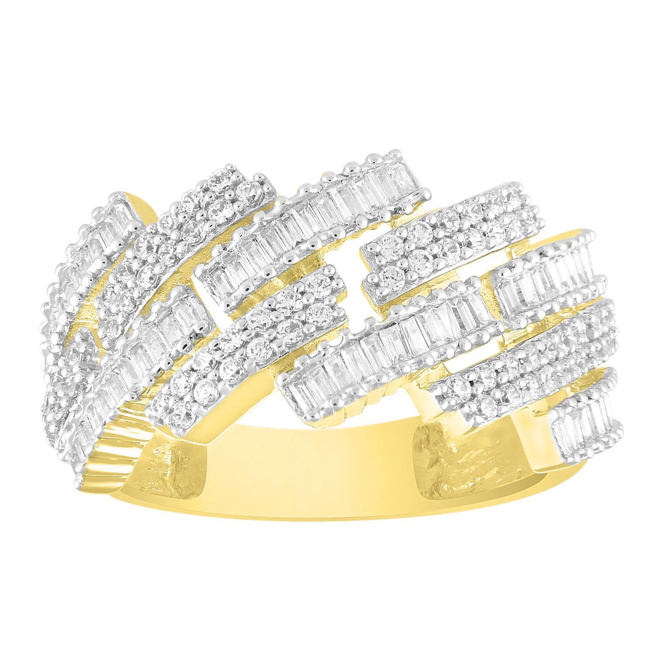 MEN'S RING 1 CT ROUND DIAMOND 10K YELLOW GOLD