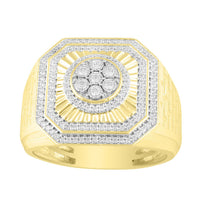 Thumbnail for MEN'S RING 1/2 CT ROUND DIAMOND 10K YELLOW GOLD