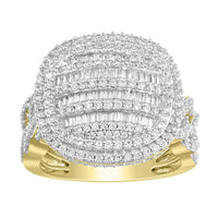 Thumbnail for MEN'S RING 2 CT ROUND/BAGUETTE DIAMOND 10K YELLOW GOLD