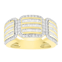 Thumbnail for MEN'S RING 1 1/2 CT ROUND/BAGUETTE DIAMOND 10K YELLOW GOLD