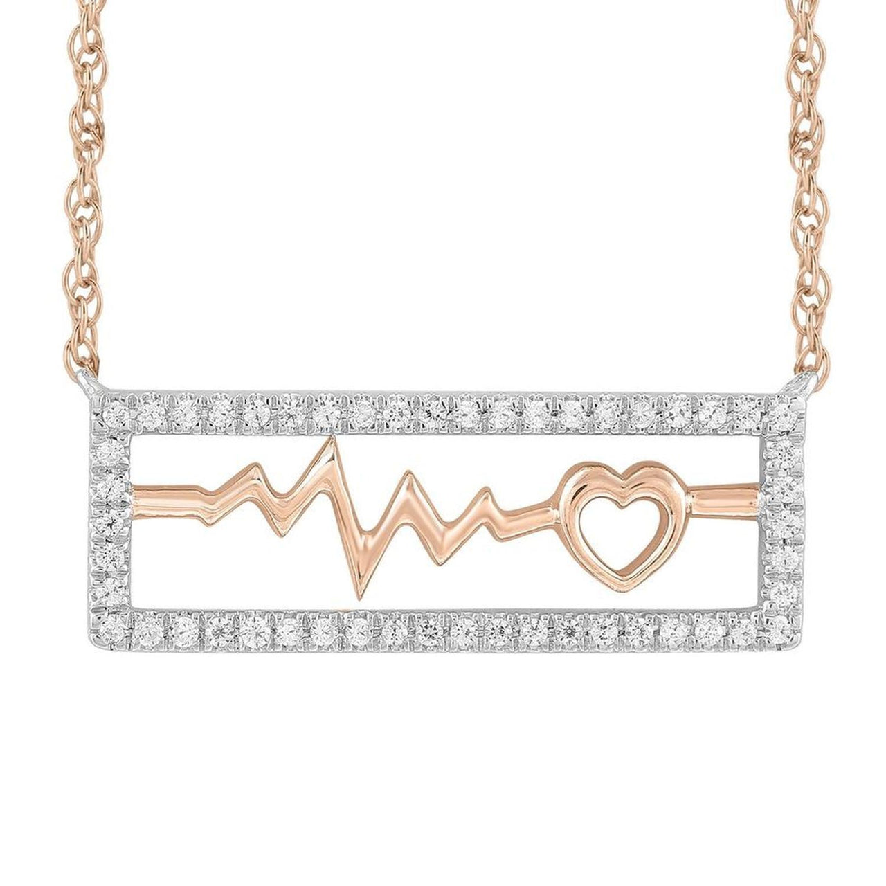LADIES PENDANT 1/6 CT ROUND DIAMOND 10K ROSE GOLD