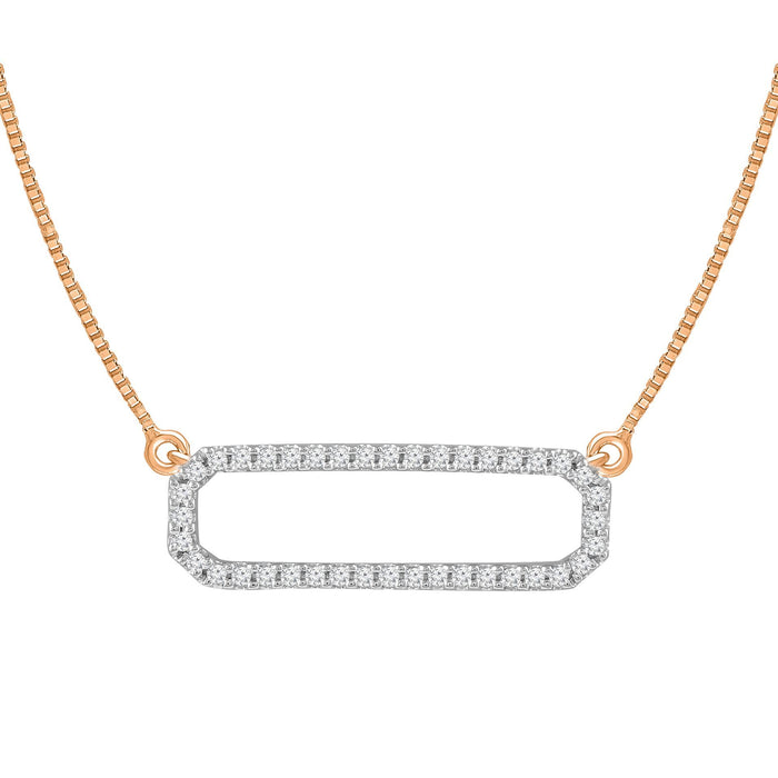 LADIES NECKLACE  1/6 CT ROUND DIAMOND 10K ROSE GOLD