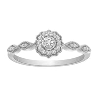 Thumbnail for LADIES RING 1/6 CT ROUND DIAMOND 10K WHITE GOLD
