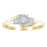 Thumbnail for LADIES ENGAGEMENT RING 1/6 CT ROUND DIAMOND 10K YELLOW GOLD