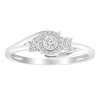 Thumbnail for LADIES ENGAGEMENT RING 1/6 CT ROUND DIAMOND 10K WHITE GOLD