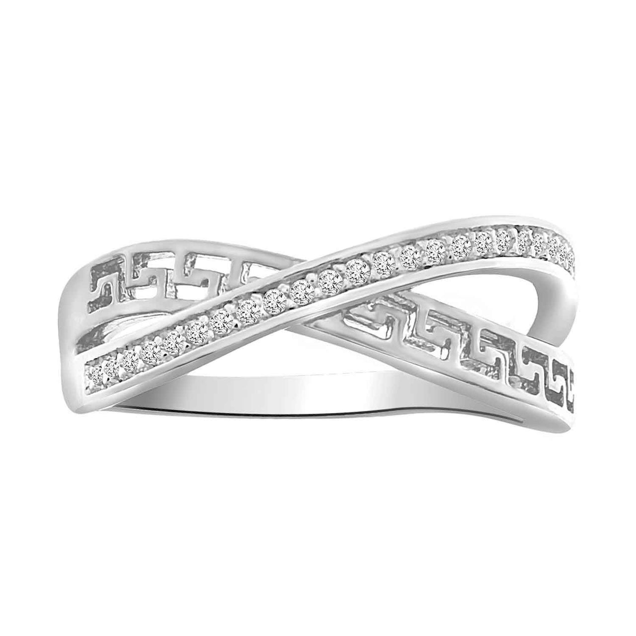 LADIES RING 1/4 CT ROUND DIAMOND 10K WHITE GOLD
