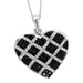 LADIES PENDANT 3/4 CT BLACK/WHITE ROUND DIAMOND 10K WHITE GOLD