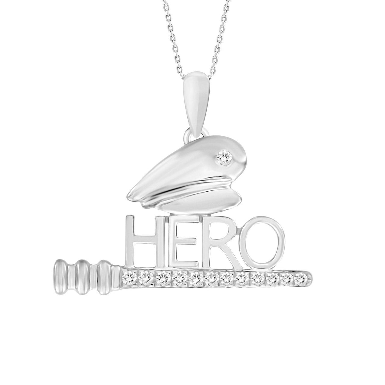 MEN'S CHARM 1/10 CT ROUND DIAMOND 10K WHITE GOLD