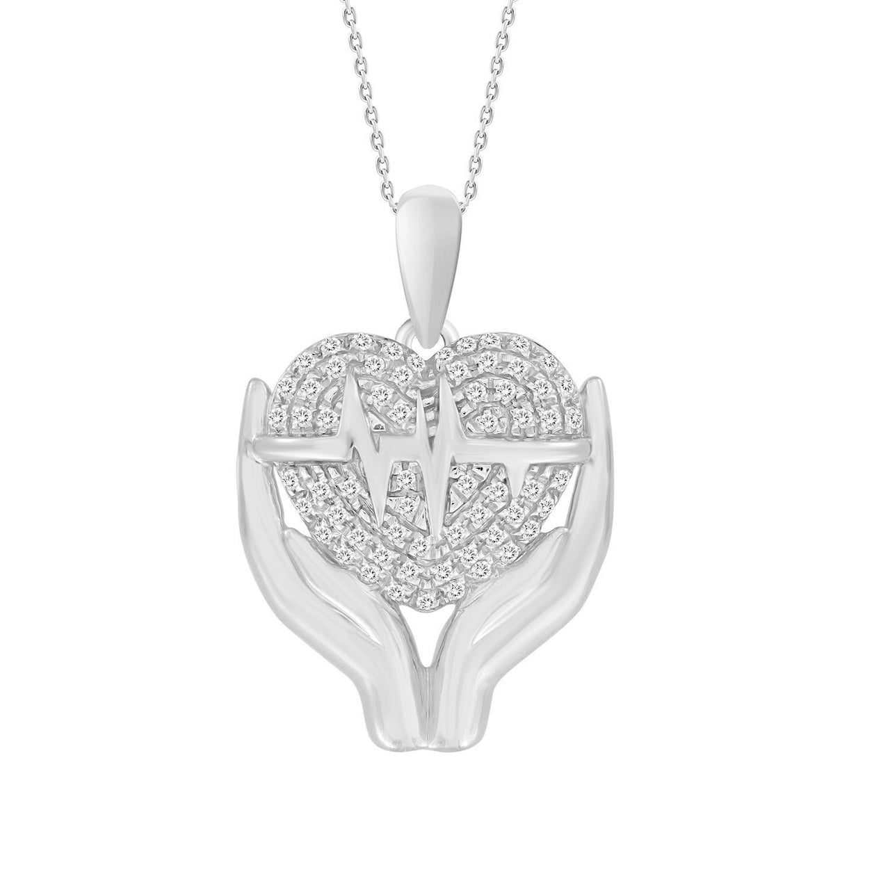 MEN'S CHARM 1/5 CT ROUND DIAMOND 10K WHITE GOLD