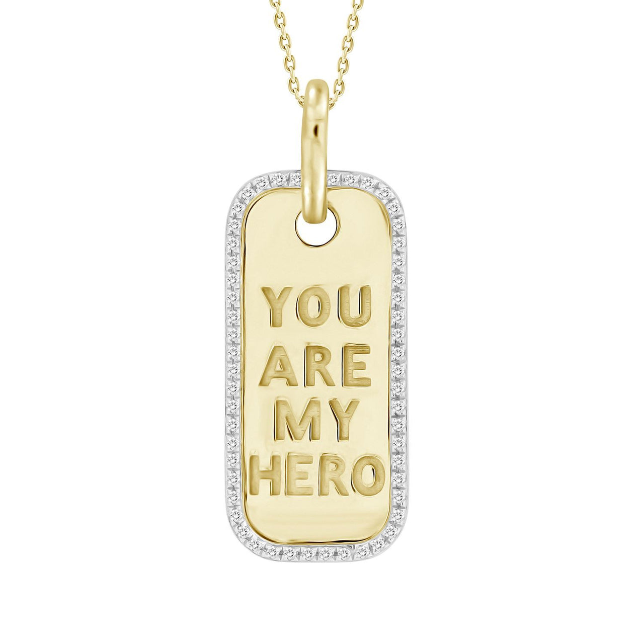 MEN'S CHARM 1/6 CT ROUND DIAMOND 10K YELLOW GOLD