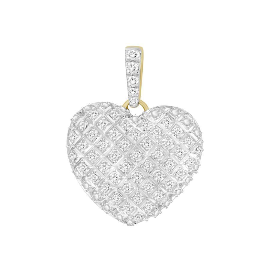 MEN'S CHARM 1/4 CT ROUND DIAMOND 10K YELLOW GOLD