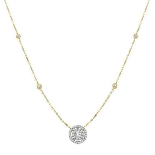 LADIES NECKLACE 5/8 CT ROUND DIAMOND 10K YELLOW GOLD