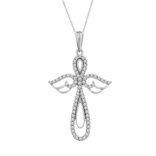 LADIES PENDANT 1/3 CT ROUND DIAMOND 10KT WHITE GOLD