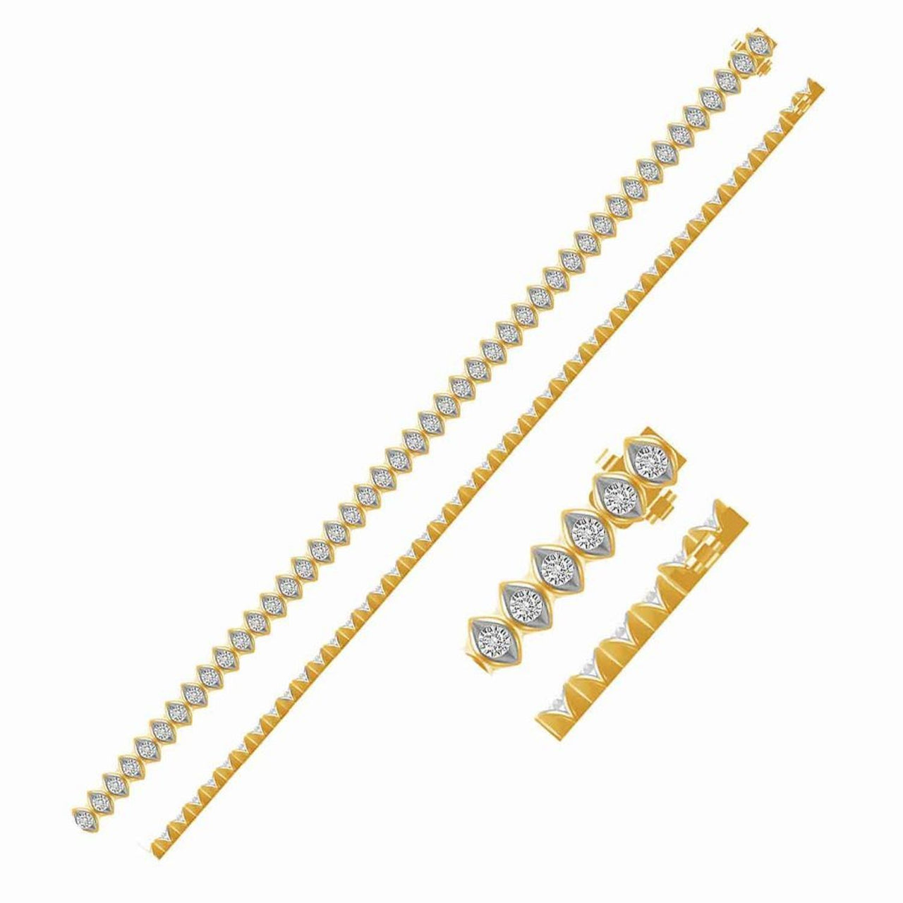 LADIES BRACELET 2 CT ROUND DIAMOND 10K YELLOW GOLD