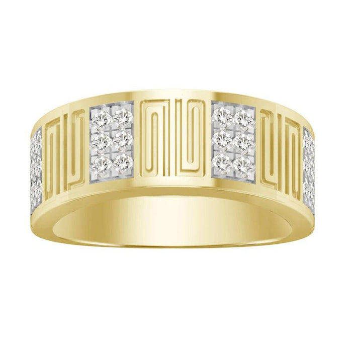 MEN'S RING 1/2 CT ROUND DIAMOND 10K YELLOW GOLD