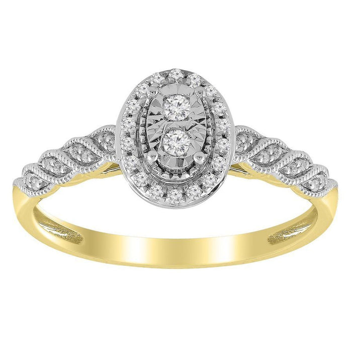 LADIES RING 1/10 CT ROUND DIAMOND 10K YELLOW GOLD