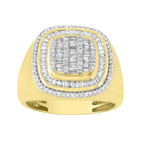 Thumbnail for MEN'S RING 1 CT ROUND DIAMOND 10K YELLOW GOLD