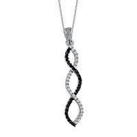 Thumbnail for LADIES PENDANT 1/4 CT WHITE/BLACK ROUND DIAMOND 10K WHITE GOLD