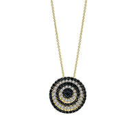 Thumbnail for LADIES PENDANT 1/2 CT WHITE/BLACK ROUND DIAMOND 14K YELLOW GOLD
