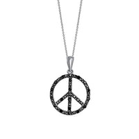 Thumbnail for LADIES PENDANT 1/6 CT BLACK ROUND DIAMOND 10K WHITE GOLD
