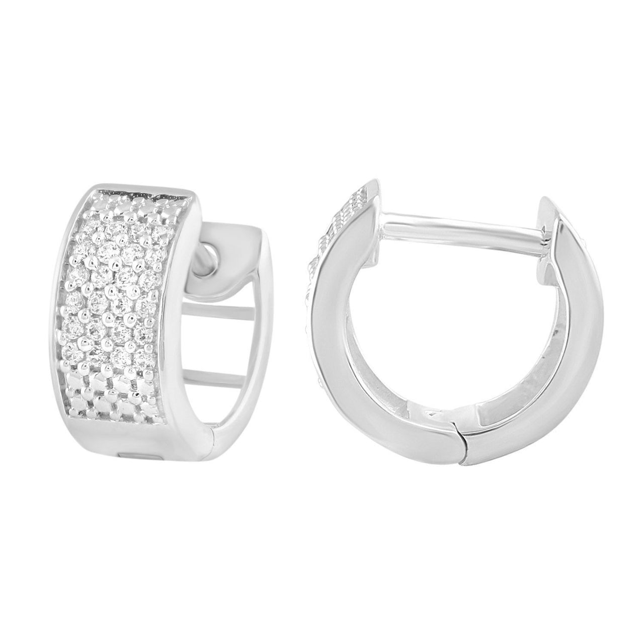 MEN'S HOOPS 1/6 CT ROUND DIAMOND 10KT WHITE GOLD