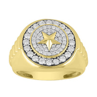 Thumbnail for MEN'S RING 1/2 CT ROUND DIAMOND 10K YELLOW GOLD
