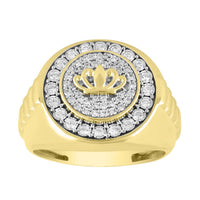 Thumbnail for MEN'S RING 1/2 CT ROUND DIAMOND 10K YELLOW GOLD