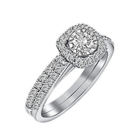 Thumbnail for LADIES BRIDAL RING SET 1/2 CT ROUND DIAMOND 10K WHITE GOLD