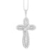 MEN'S CROSS 1 CT ROUND/BAGUETTE DIAMOND 10K WHITE GOLD