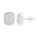 LADIES EARRING 1 CT ROUND/BAGUETTE DIAMOND 10K WHITE GOLD