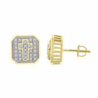 Thumbnail for MEN'S EARRING 1/4 CT ROUND DIAMOND 10K YELLOW GOLD