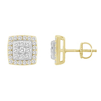 Thumbnail for MEN'S EARRING 1 CT ROUND DIAMOND 10K YELLOW GOLD