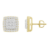 Thumbnail for MEN'S EARRING 1 1/2 CT ROUND DIAMOND 10K YELLOW GOLD