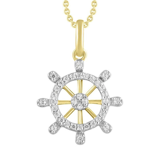 LADIES PENDANT 1/6 ROUND DIAMOND 10K YELLOW GOLD