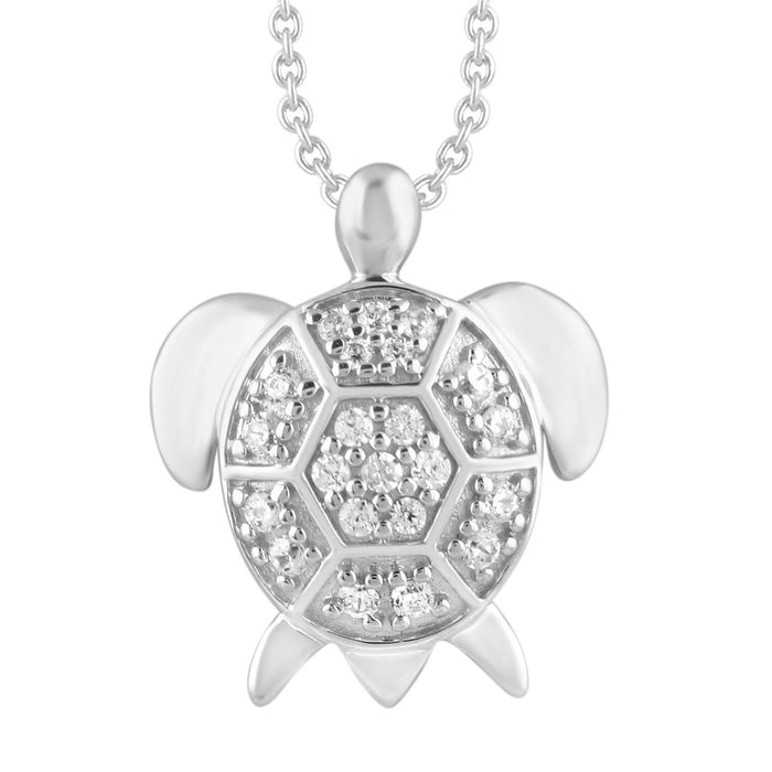 LADIES PENDANT 1/6 ROUND DIAMOND 10K WHITE GOLD