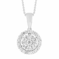 Thumbnail for LADIES PENDANT 1/2 ROUND DIAMOND 10K WHITE GOLD