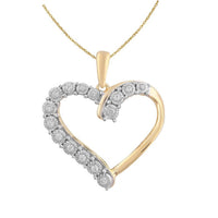 Thumbnail for LADIES PENDANT 1/10 ROUND DIAMOND 10K YELLOW GOLD