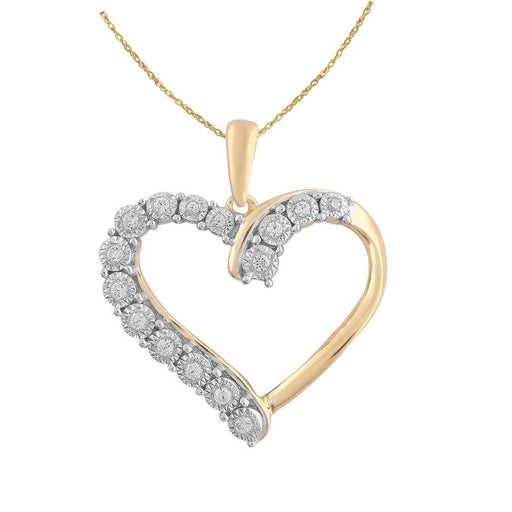 LADIES PENDANT 1/10 ROUND DIAMOND 10K YELLOW GOLD