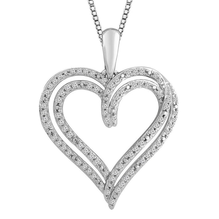 LADIES PENDANT 1/5 ROUND DIAMOND 10K WHITE GOLD